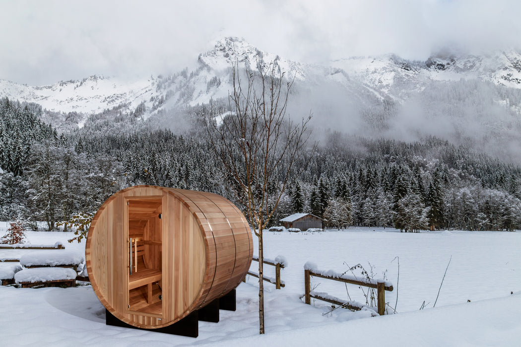 GDI  4-Person Traditional Barrel Sauna – ** -"Arosa" *Model:** GDI-B004-01