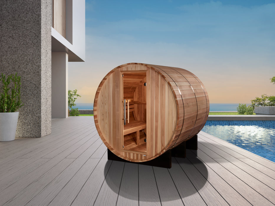 GDI  4-Person Traditional Barrel Sauna – ** -"Arosa" *Model:** GDI-B004-01