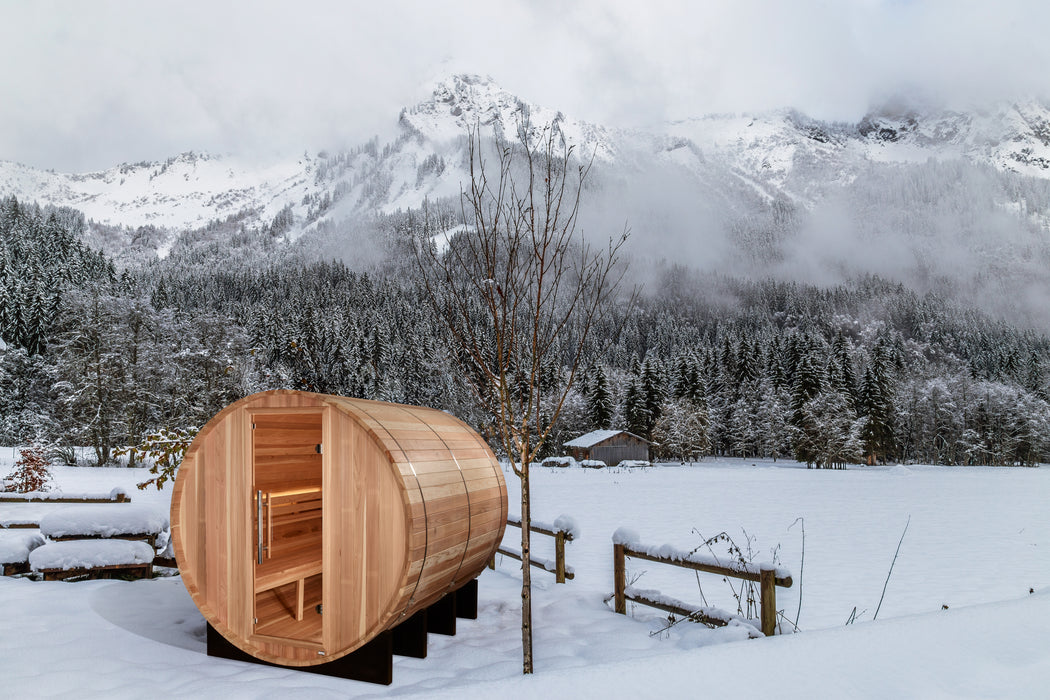 GDI 6-Person Traditional Barrel Sauna – Pacific Cedar "Klosters"Model:** GDI-B006-01