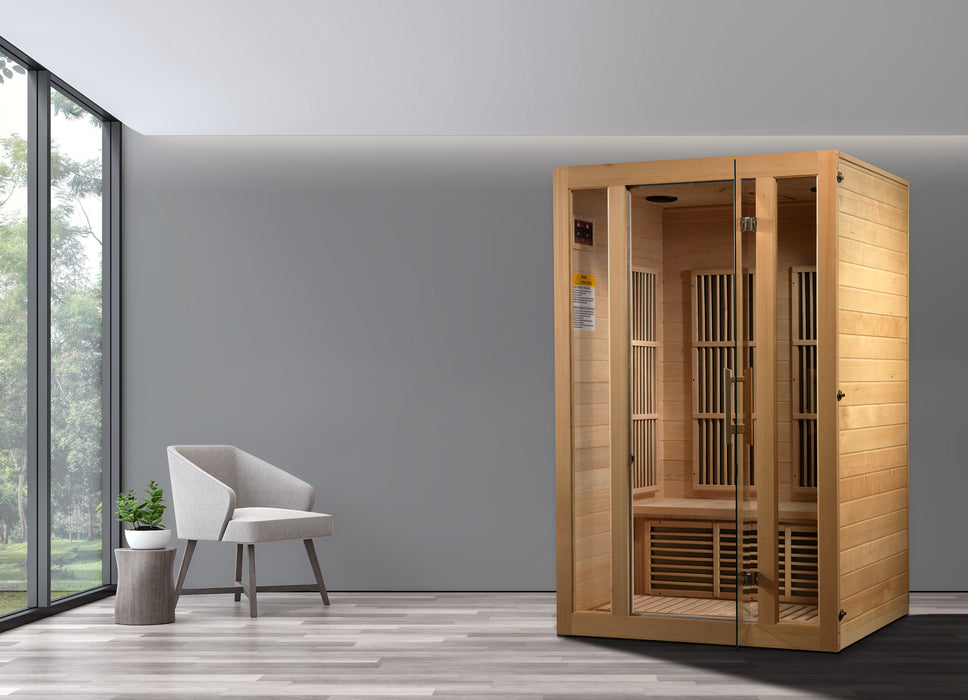 Maxxus "Seattle" 2 person Near Zero EMF FAR Infrared Sauna Canadian Hemlock